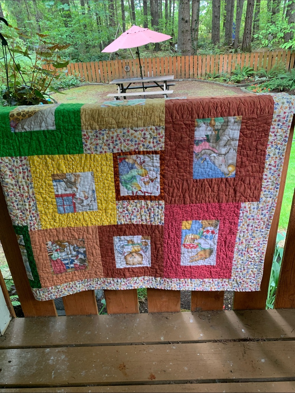 Handmade Child’s Multicolor Patchwork Quilt - Vibrant Blocks